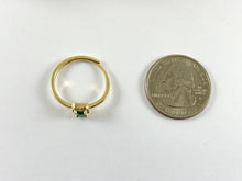 Cargar imagen en el visor de la galería, Anillo ajustable de diamante rosa con halo solitario de talla esmeralda con circonita cúbica rectangular chapada en oro real de 18 quilates, 6 piezas