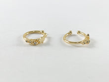 Cargar imagen en el visor de la galería, 18K Gold Plated Copper CZ Pave Star Celestrial Dainty Ear Cuffs (No Piercing!!) 8pcs