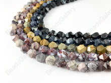Load image into Gallery viewer, 10mm Hand Cut Gemstones Star cut Faceted Natural Gemstone Beads Around 15"