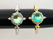 Cargar imagen en el visor de la galería, Anillo de estrella lunar AB con pavé de circonita cúbica chapado en oro real/platino de 18 quilates, 4 piezas