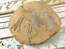 Cargar imagen en el visor de la galería, Borlas de metal con flecos colgantes chapados en oro de 18 quilates/chapados en plata sobre latón, 8 piezas