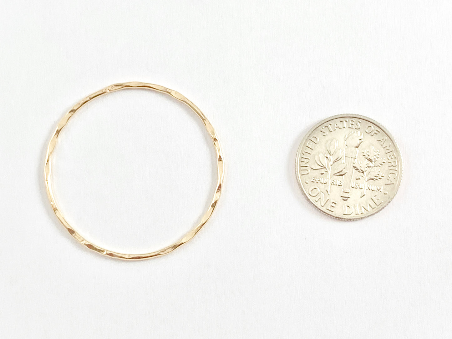 Real 18K Gold Plated Hammered Etched 30mm Circles Over Brass 10pcs