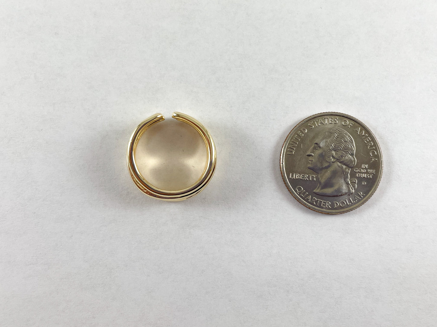 18K Gold Plated Rope Weave Minimalist Adjustable Ring over Copper 5pcs