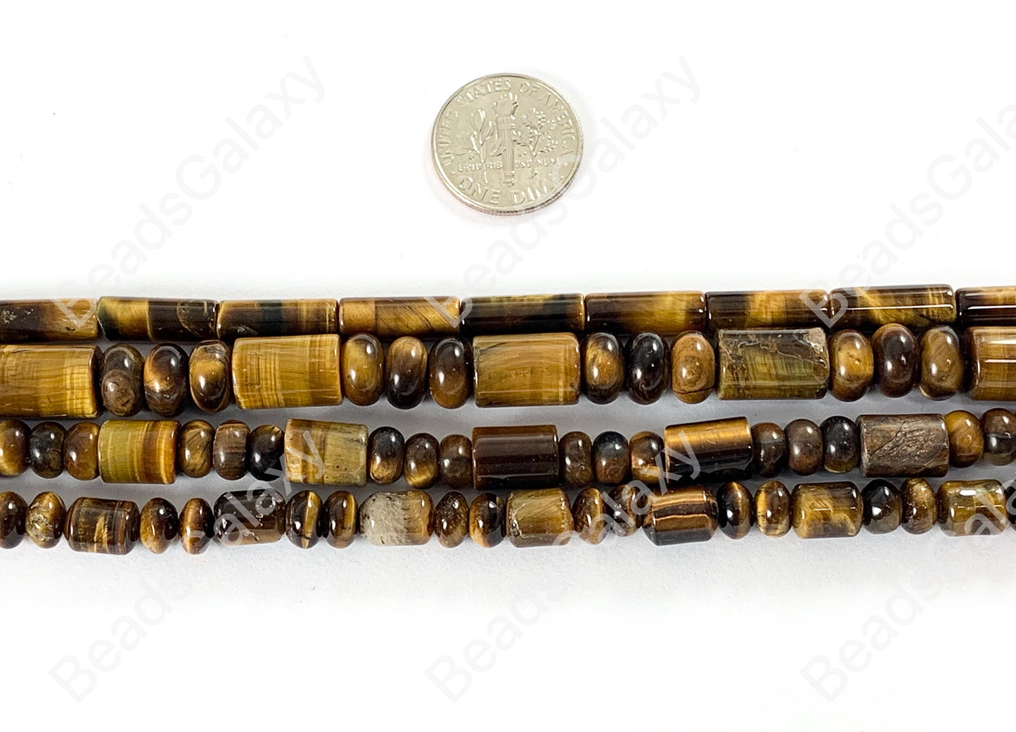 Tiger's Eye Yellow Brown Rondelle Tube Cylinder Barrel Natural Genuine Gemstone Beads 5-8mm Around 14"-15"