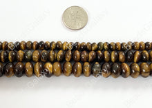 Cargar imagen en el visor de la galería, Ojo de tigre Amarillo Marrón Rondelle Suave Natural Piedra Preciosa Genuina Abalorios 6x4 8x5 10x6mm Alrededor 14"-15"