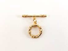 Load image into Gallery viewer, Real Gold 18K Plated Circle Toggle Over Brass 8sets
