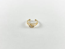 Cargar imagen en el visor de la galería, 18K Gold Plated Copper Double Band Dainty CZ Pave Ear Cuffs (No Piercing!!) 8pcs