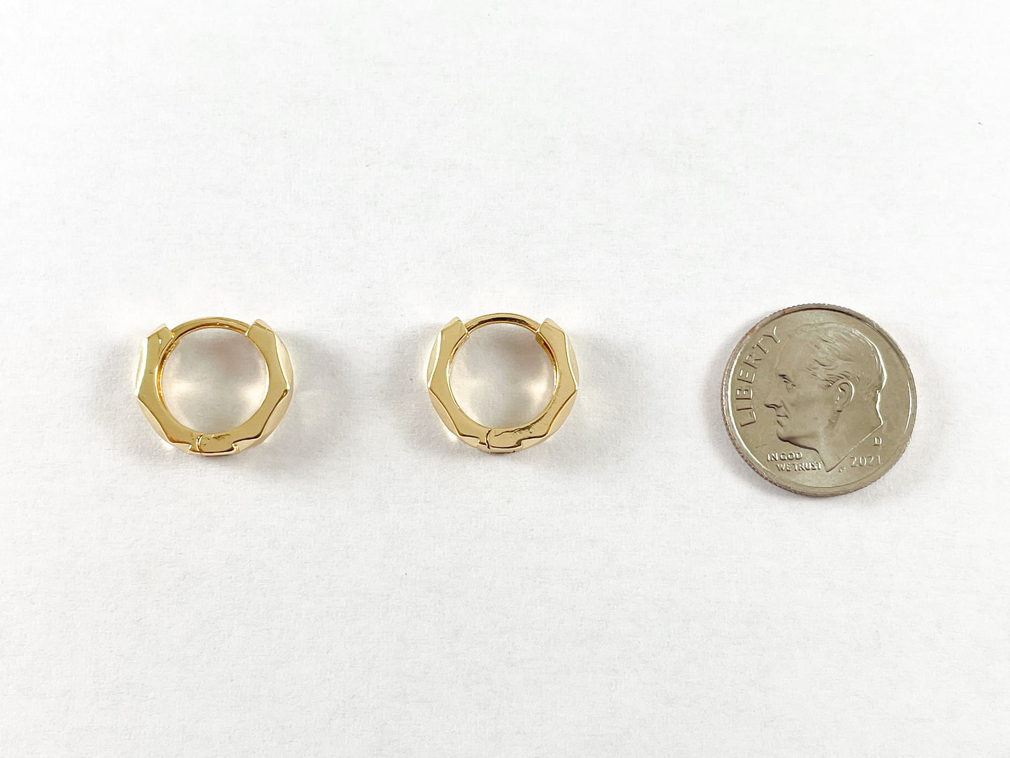 18K Gold Plated Dainty Minimalist Wavy Earring Huggies 5 pairs