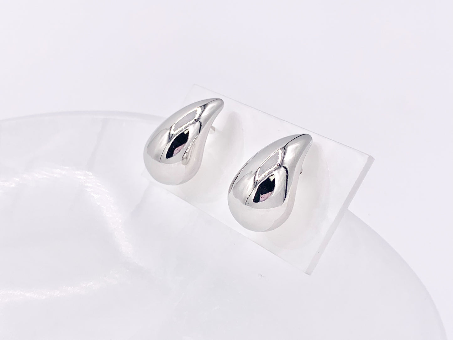 Lightweight Drop Puffy Earrings in 18K Gold or Silver Plated Copper 3 pairs