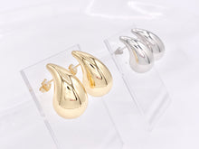 Load image into Gallery viewer, Lightweight Drop Puffy Earrings in 18K Gold or Silver Plated Copper 3 pairs
