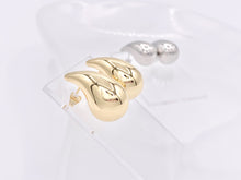 Load image into Gallery viewer, Lightweight Drop Puffy Earrings in 18K Gold or Silver Plated Copper 3 pairs
