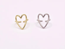 Load image into Gallery viewer, Large Statement Simple Heart Rings in 18K Gold or Silver plated Copper 4pcs
