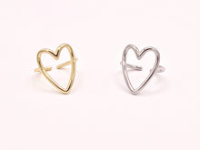 Load image into Gallery viewer, Large Statement Simple Heart Rings in 18K Gold or Silver plated Copper 4pcs
