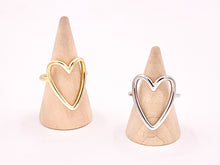 Load image into Gallery viewer, Large Statement Simple Heart Rings in 18K Gold or Silver plated Copper 4pcs
