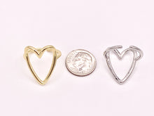 Load image into Gallery viewer, Large Statement Simple Heart Rings in 18K Gold or Silver plated Copper 4pcs
