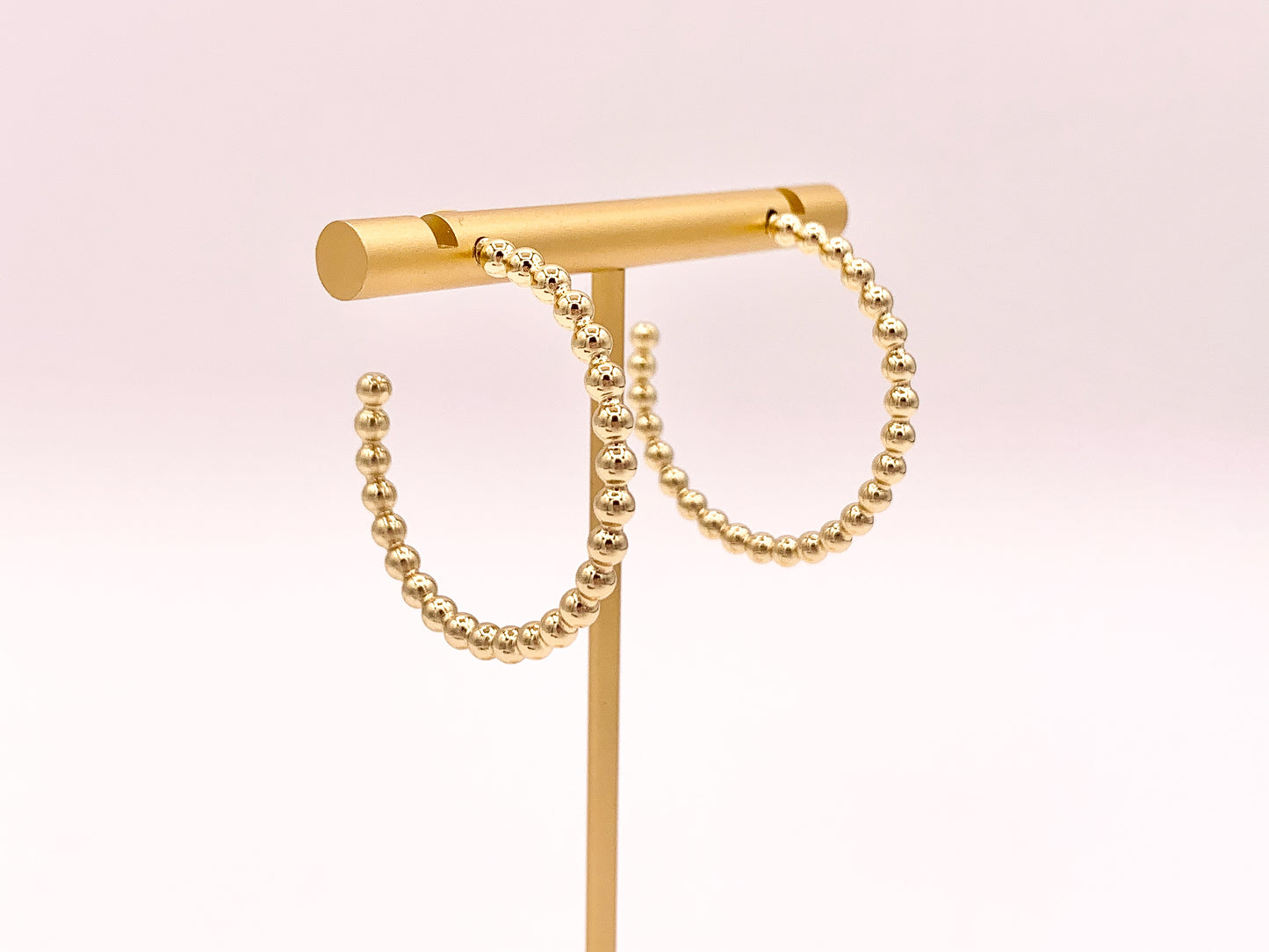 Aros con puntos de burbujas soldados simples de oro o plata sobre cobre chapado en oro de 18 quilates 5 pares