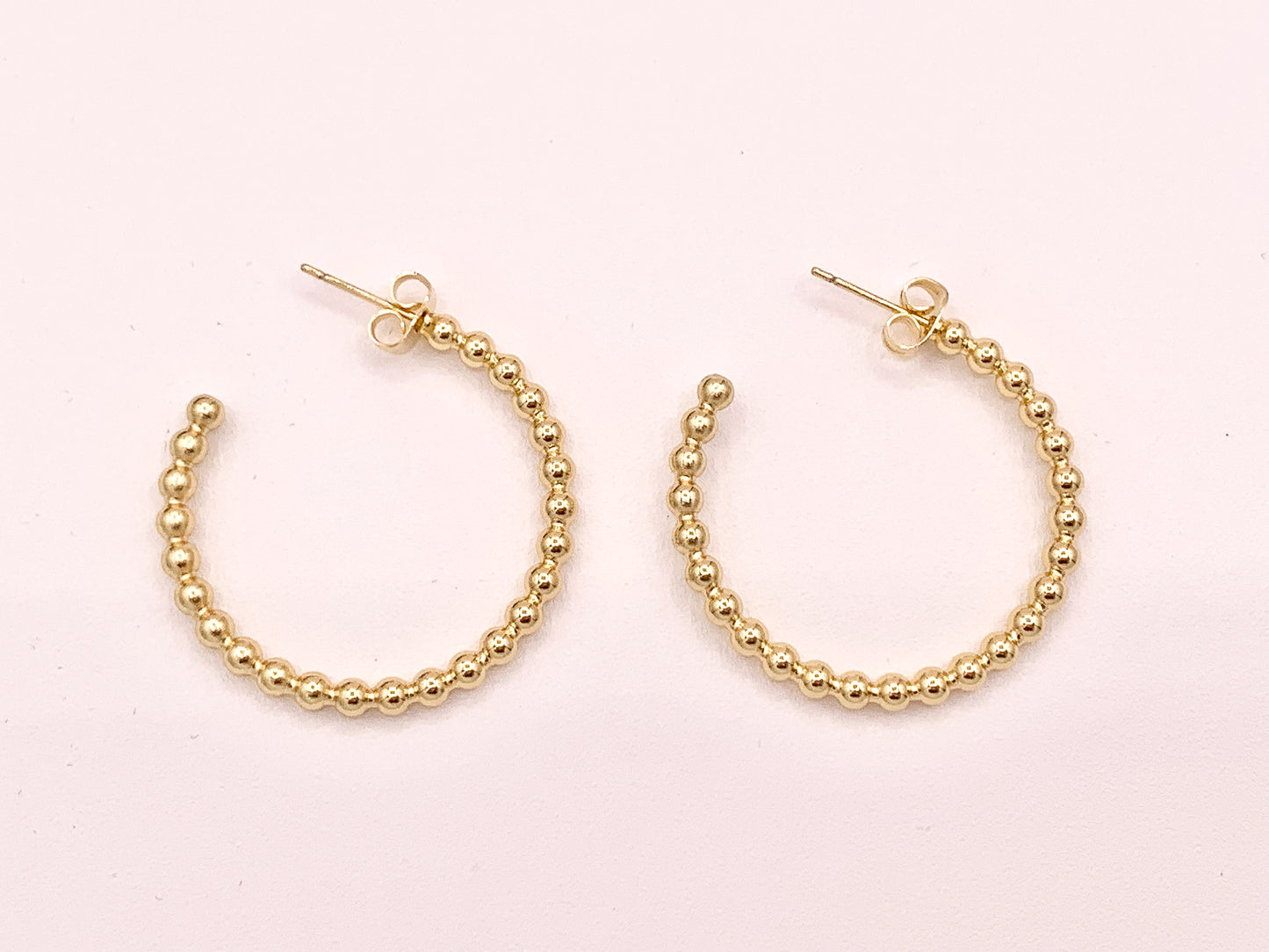 Aros con puntos de burbujas soldados simples de oro o plata sobre cobre chapado en oro de 18 quilates 5 pares