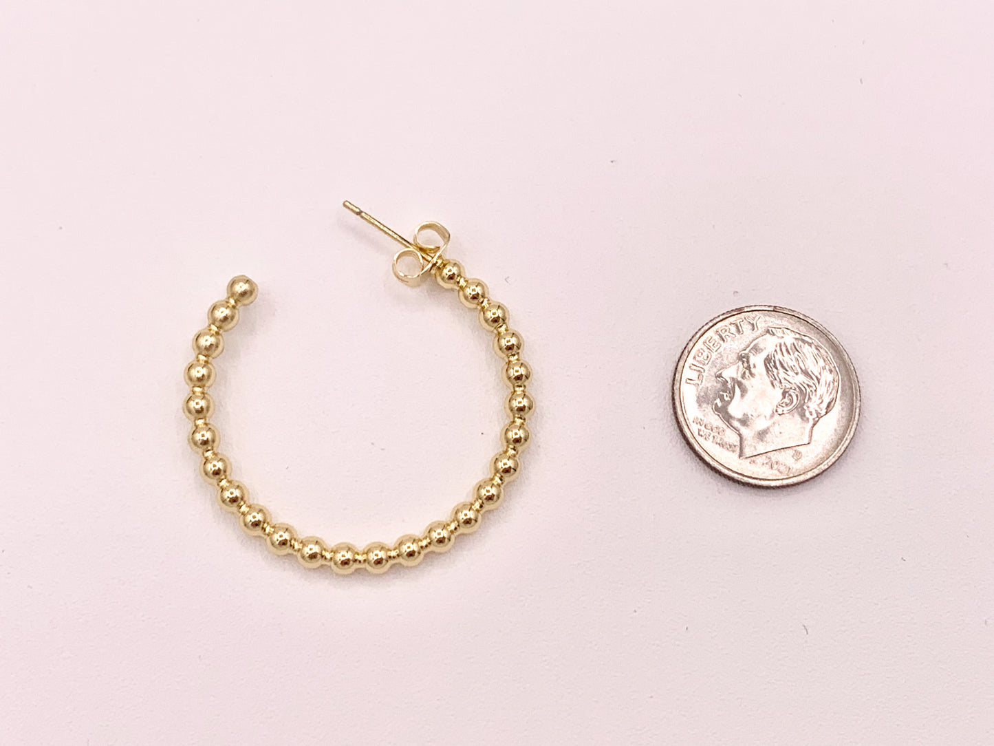 Aros con puntos de burbujas soldados simples de oro o plata sobre cobre chapado en oro de 18 quilates 5 pares
