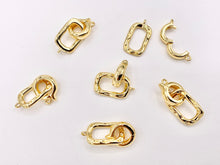 Cargar imagen en el visor de la galería, Unique Stunning Rectangle Statement Connector Clasps in 18K Gold Plated Copper 6 PCS
