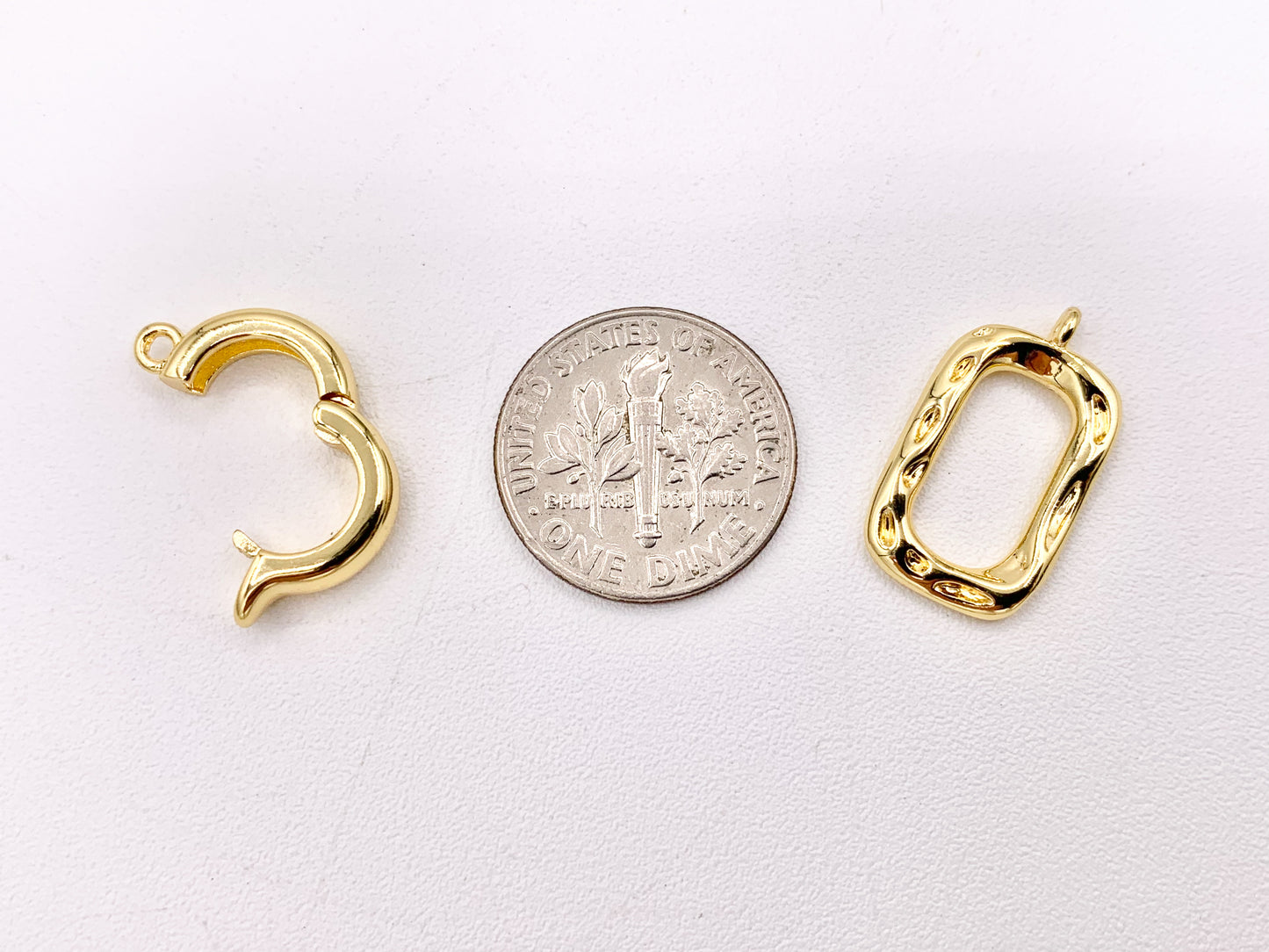 Unique Stunning Rectangle Statement Connector Clasps in 18K Gold Plated Copper 6 PCS