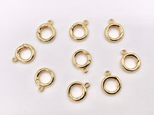 Load image into Gallery viewer, Small Cute Plain Circle Key Chain Clasps Spring Clasp in 18K Gold Plated Copper 10 PCS
