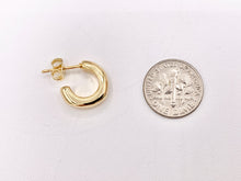 Load image into Gallery viewer, Minimalist Plain Thick Earring Hoops in 18K Gold Plated Over Brass  5 PAIRS
