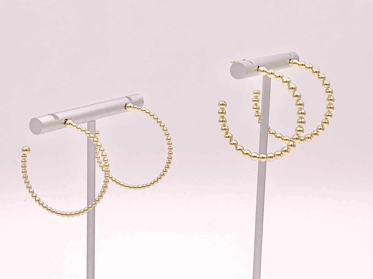 Aros con puntos de burbujas soldados simples de oro o plata sobre cobre chapado en oro de 18 quilates 5 pares