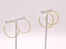 Load image into Gallery viewer, Gold or Silver Simple Soldered Beaded Bubble Dotted Hoops over 18K gold Plated Copper 5 pairs
