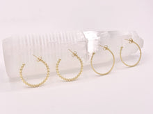 Load image into Gallery viewer, Gold or Silver Simple Soldered Beaded Bubble Dotted Hoops over 18K gold Plated Copper 5 pairs
