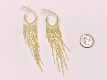 Load image into Gallery viewer, Beautiful Tassel Fringe Earrings in 18K Gold or Silver plated Copper 1 pair
