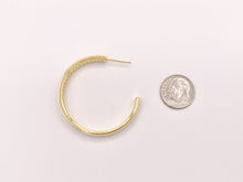 Load image into Gallery viewer, Large Rhinestone Thick CZ Pave Hoop Earrings in 18K gold or Silver Plated Copper 2 pairs
