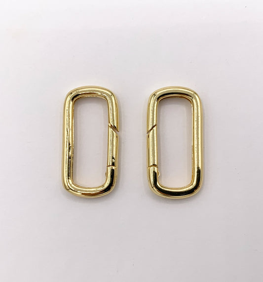 18K Gold Plated Oval Snap Hook Clasp Keyring Clasp 5 PCS
