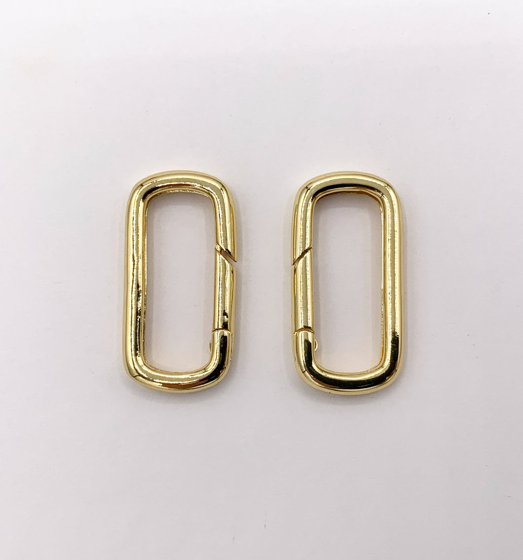18K Gold Plated Oval Snap Hook Clasp Keyring Clasp 5 PCS