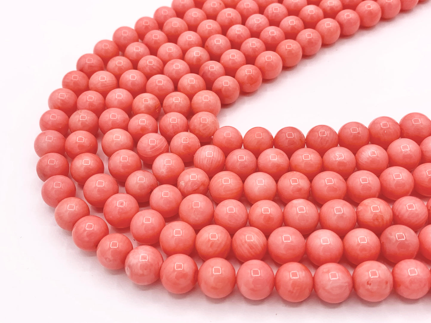 Grade AA Pink Bamboo Coral Round Smooth Shiny Beads For Jewelry Making 8mm, 9mm, 10mm Around 15"