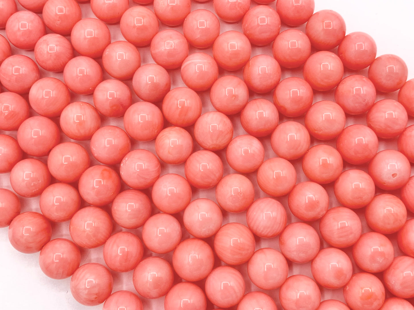 Grade AA Pink Bamboo Coral Round Smooth Shiny Beads For Jewelry Making 8mm, 9mm, 10mm Around 15"