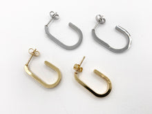 Load image into Gallery viewer, Stainless Steel U Shape Earrings Hoops in 18K Gold/Silver Plated Stainless Steel 4 PAIRS
