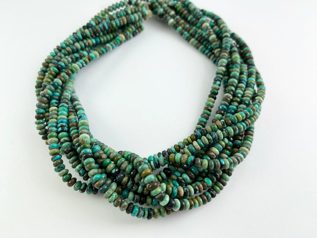 Guaranteed 100% Genuine Natural Turquoise 5mm Roundelle Natural Mineral Authentic Gemstone Beads Around 15-16