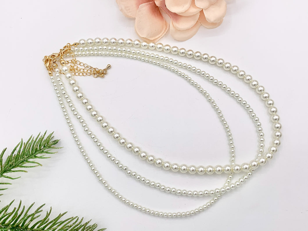 Delicate Dainty Minimalist Pearl Finished Necklace with Gold Plated Copper Clasps 1 PC