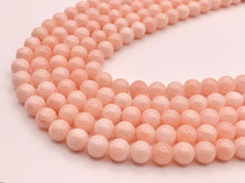 Load image into Gallery viewer, High Quality Dyed Pink Jade Round Smooth Shiny Natural Stone Beads Beautiful Pastel Pink Color Beads 6mm 8mm 10mm Around 15&quot;-16&quot;
