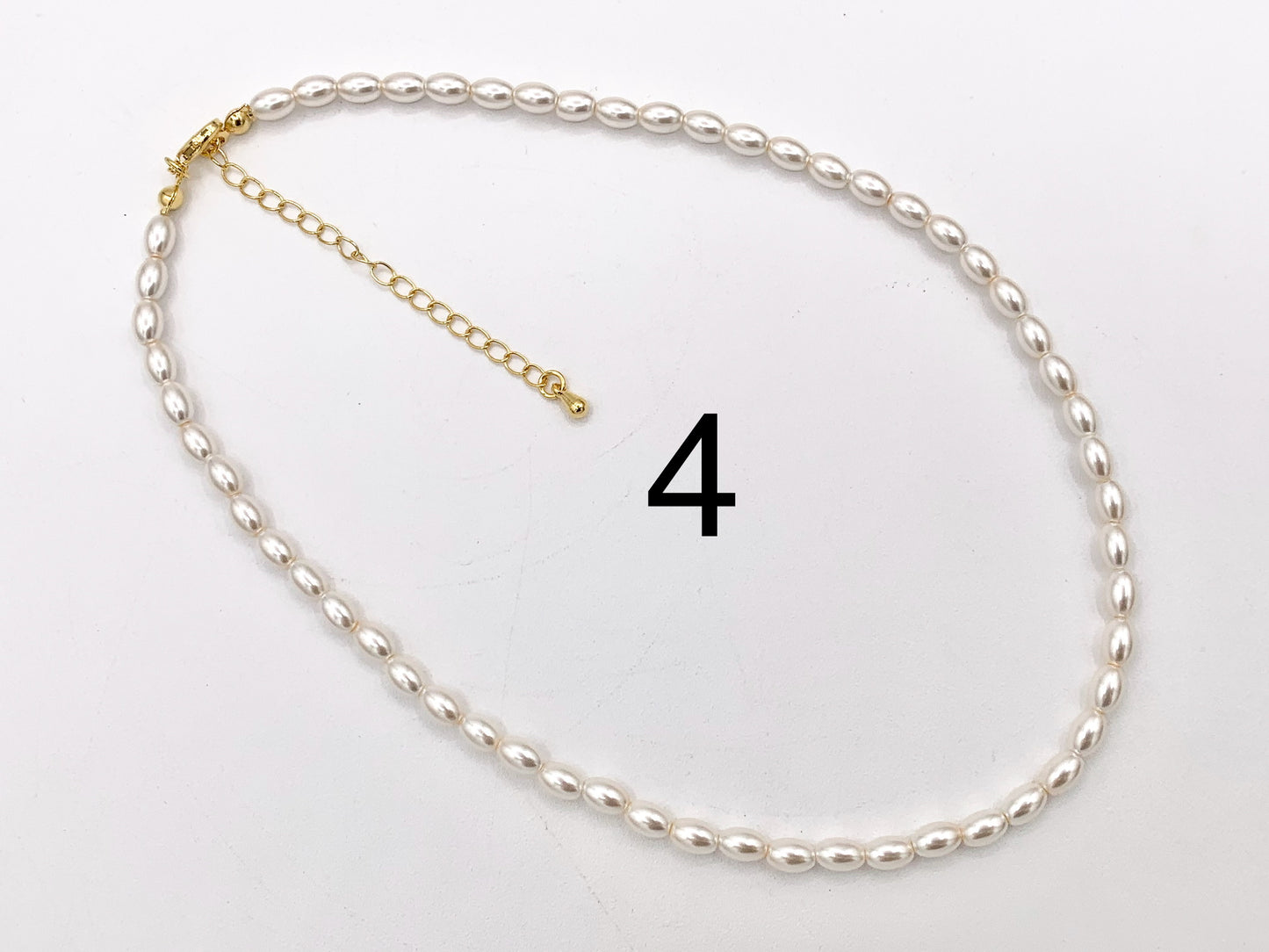 Delicate Dainty Minimalist Pearl Finished Necklace with Gold Plated Copper Spacer Beads and Clasps 14.5" Price For 1 Necklace