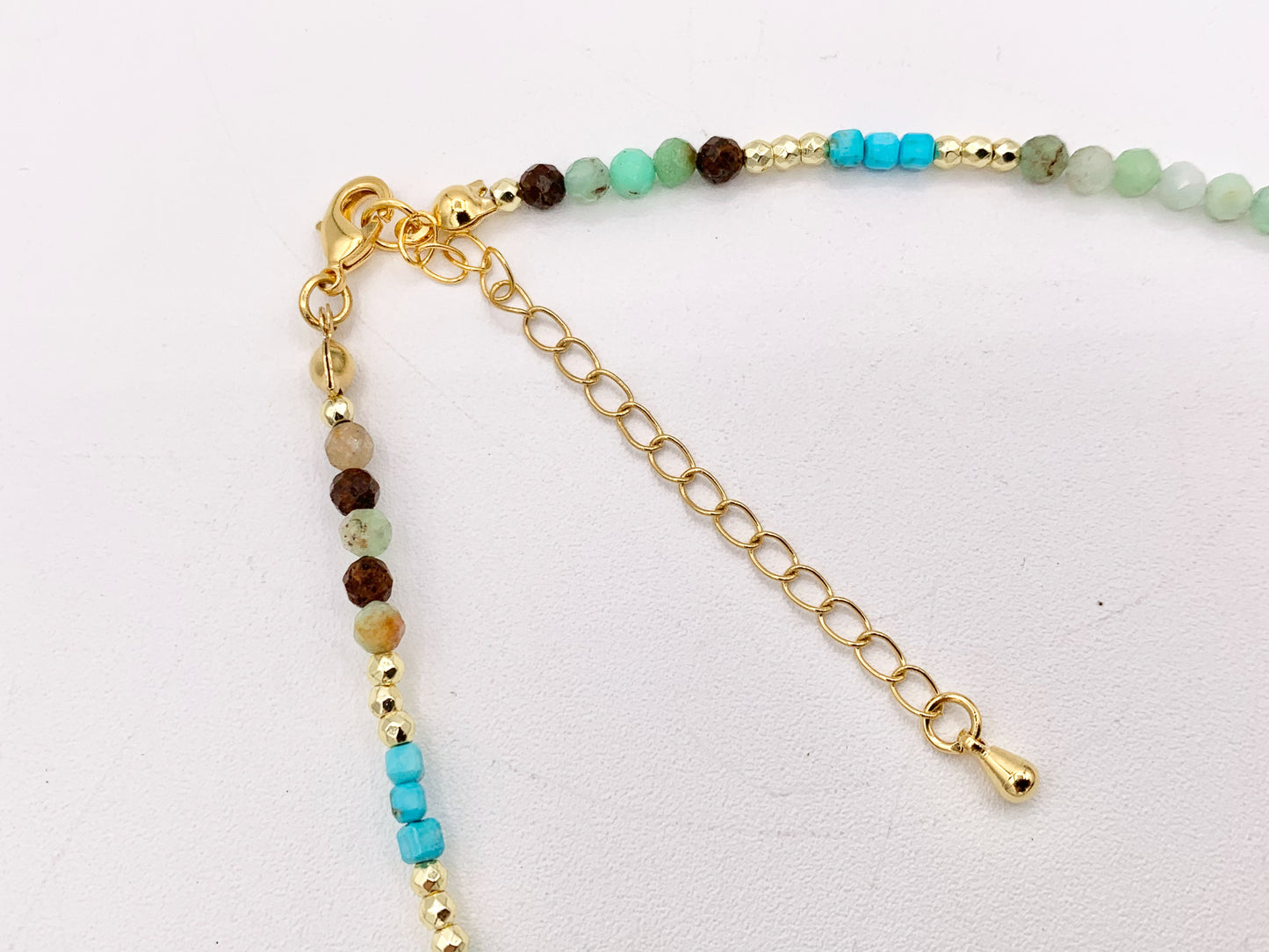 Delicate Chrysoprase, Magnesite & Pearl Necklaces 18K Gold Plated Copper Cute Choker Finished Necklace 16" Price For 1 Necklace