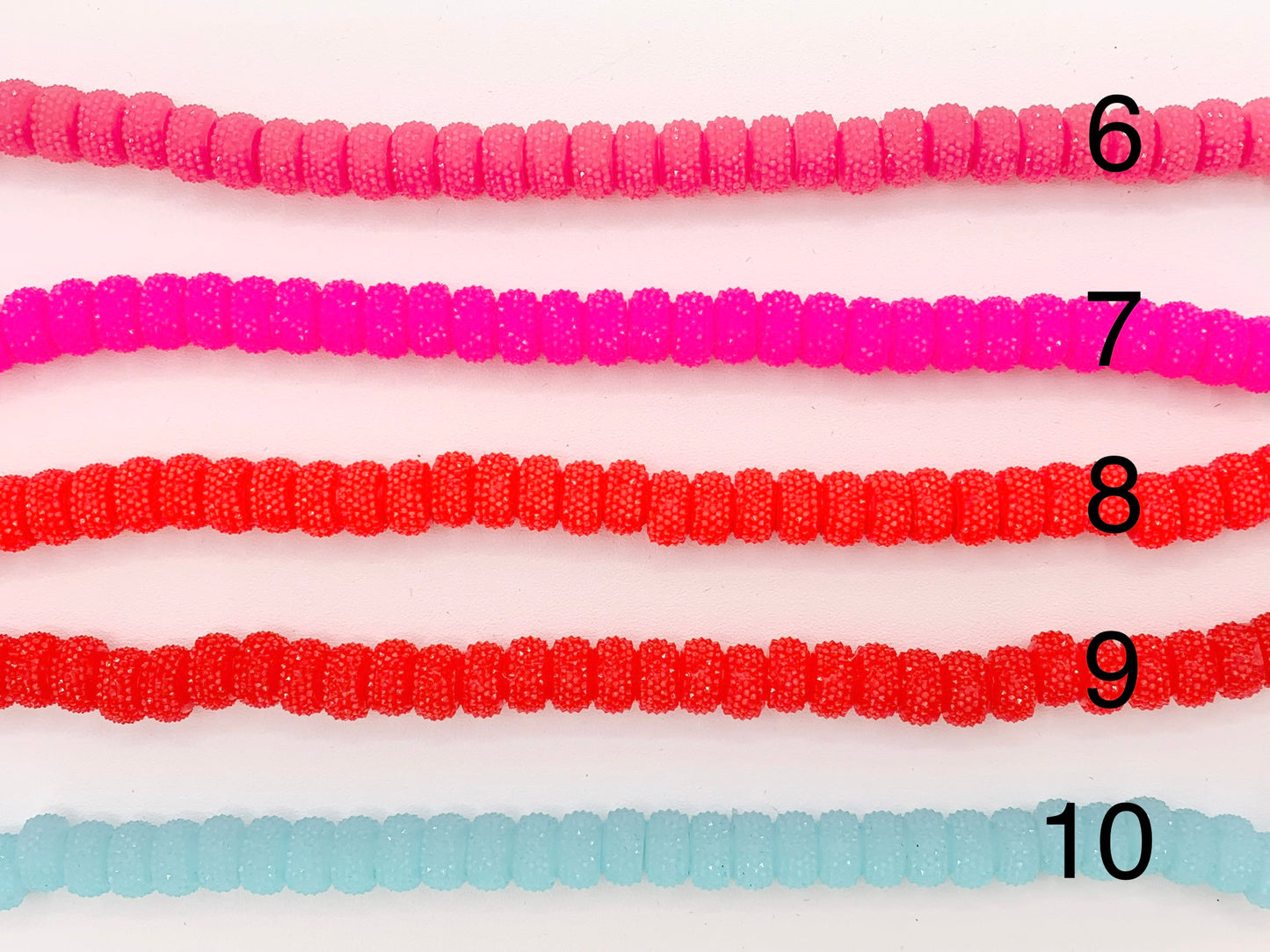 5x9mm Acrylic Druzy Shiny Wheel Shape Acrylic Beads Large Hole Rhinestone Acrylic Rondelle Beads 7" Long | Available in 15 Colors