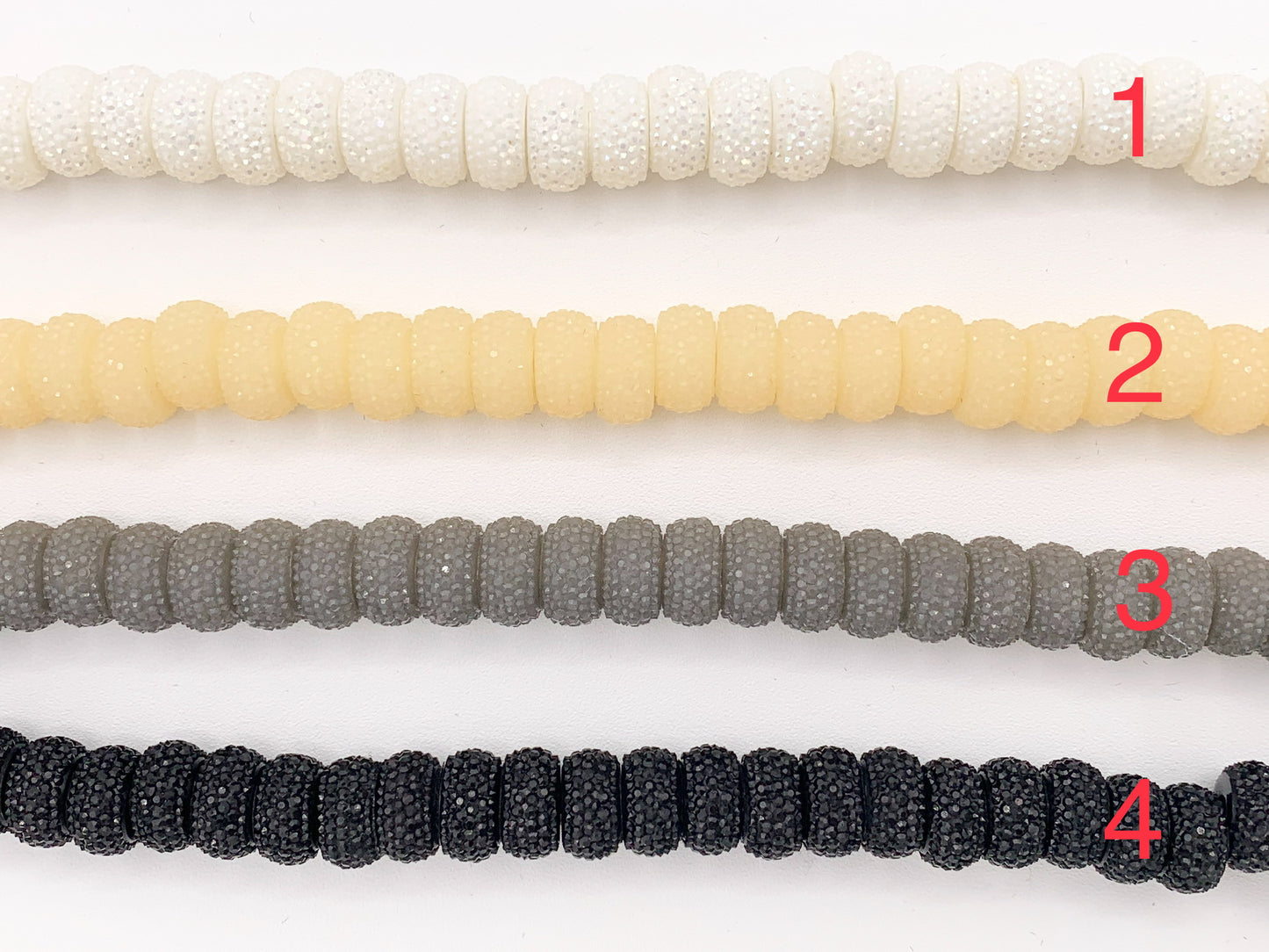 6x12mm Acrylic Druzy Shiny Wheel Shape Acrylic Beads Large Hole Rhinestone Acrylic Rondelle Beads 7" Long | Available in 16 Colors