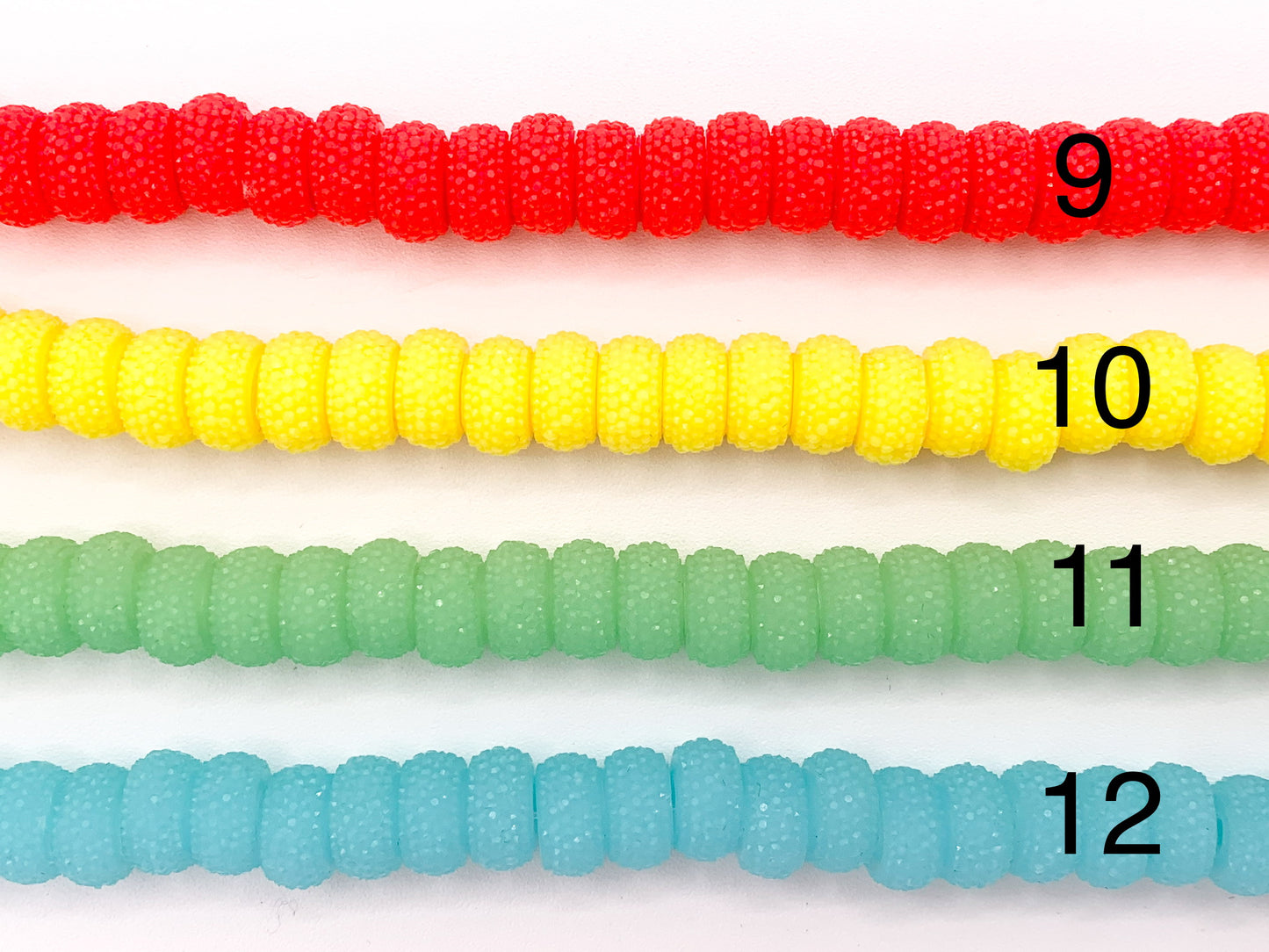 6x12mm Acrylic Druzy Shiny Wheel Shape Acrylic Beads Large Hole Rhinestone Acrylic Rondelle Beads 7" Long | Available in 16 Colors