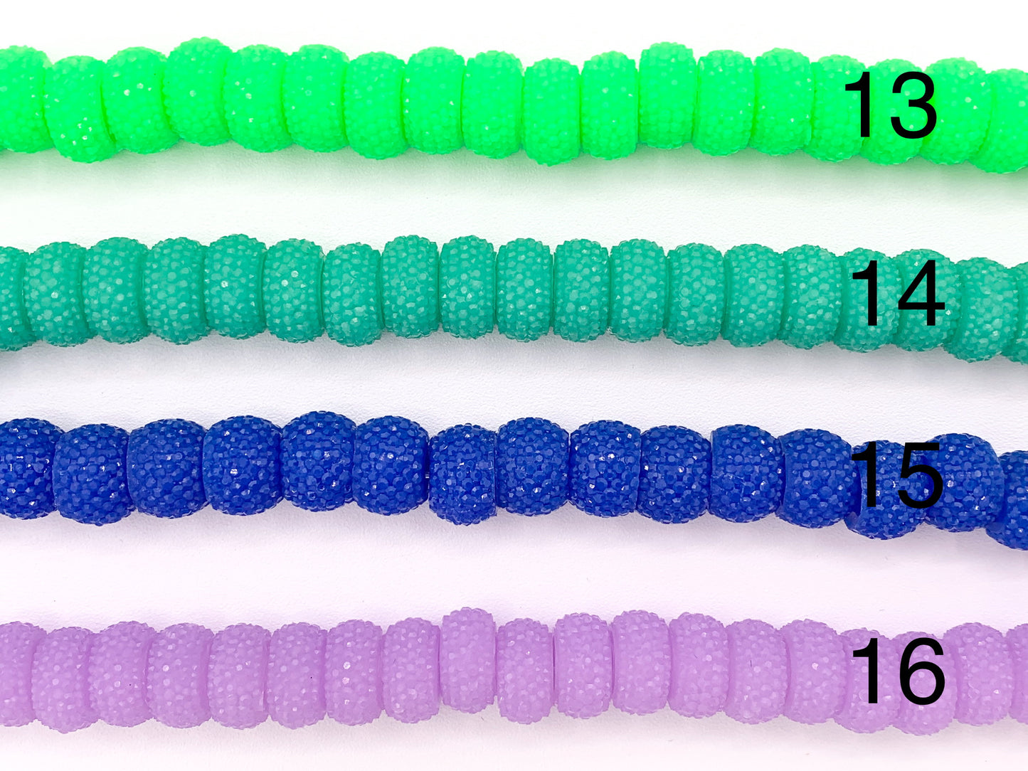 6x12mm Acrylic Druzy Shiny Wheel Shape Acrylic Beads Large Hole Rhinestone Acrylic Rondelle Beads 7" Long | Available in 16 Colors