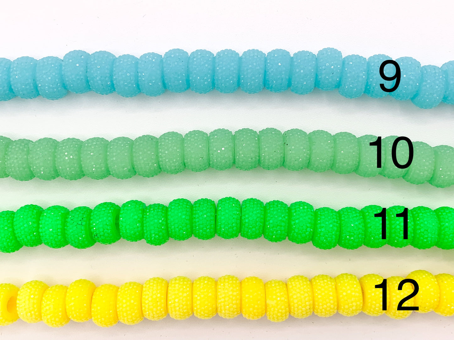 8x14mm Acrylic Druzy Shiny Wheel Shape Acrylic Beads Large Hole Rhinestone Acrylic Rondelle Beads 7" Long | Available in 16 Colors