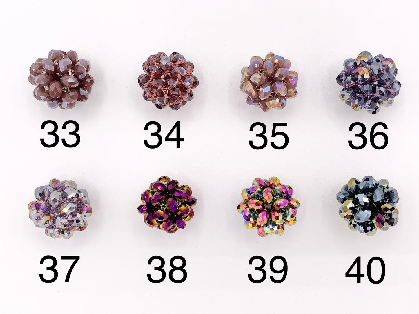 30mm/1.18 inches Crystal Hand Weaved Balls Shiny Sparkly Crystal Rondelle Tied Round Balls By Piece 47 Colors Available