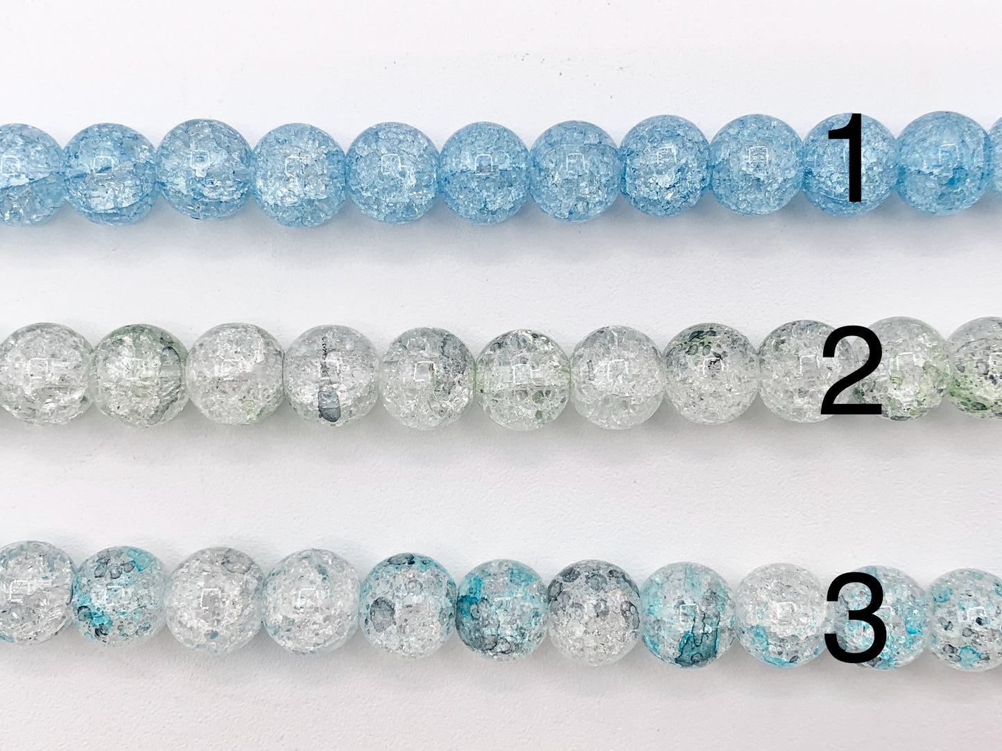 Multicolor Dyed Crackle Glass Beads Round Smooth Shiny Healing Crystalline Beads 8mm 10mm Around 15" 1 Strand