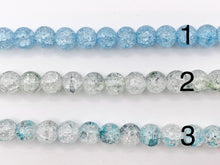 Cargar imagen en el visor de la galería, Multicolor Dyed Crackle Glass Beads Round Smooth Shiny Healing Crystalline Beads 8mm 10mm Around 15&quot; 1 Strand
