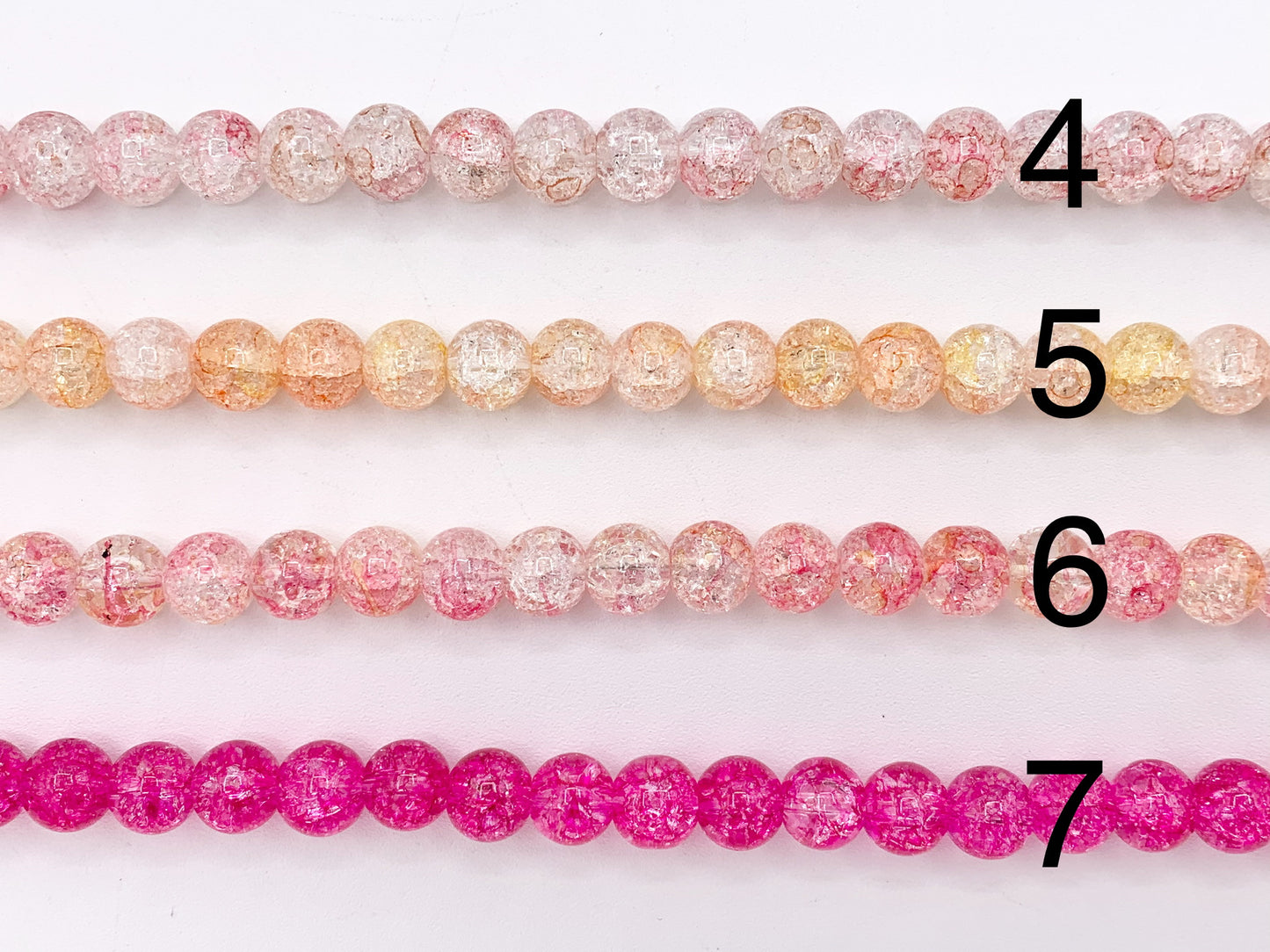 Multicolor Dyed Crackle Glass Beads Round Smooth Shiny Healing Crystalline Beads 8mm 10mm Around 15" 1 Strand